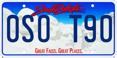 SD license plate 0SOT90