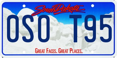 SD license plate 0SOT95