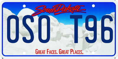 SD license plate 0SOT96