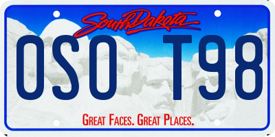 SD license plate 0SOT98