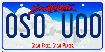 SD license plate 0SOU00