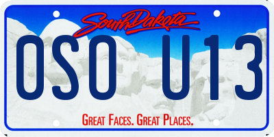 SD license plate 0SOU13
