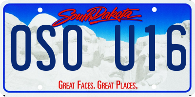 SD license plate 0SOU16