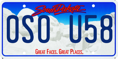 SD license plate 0SOU58