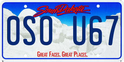 SD license plate 0SOU67