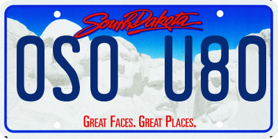 SD license plate 0SOU80