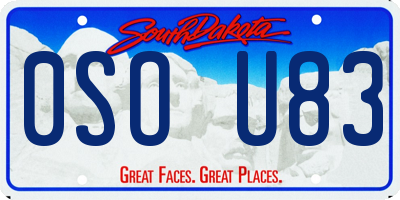 SD license plate 0SOU83
