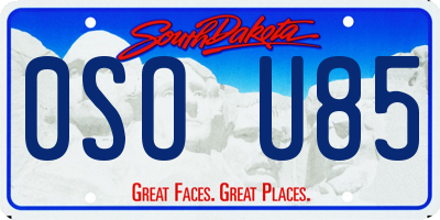 SD license plate 0SOU85