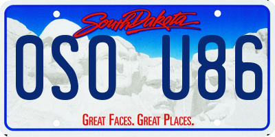 SD license plate 0SOU86