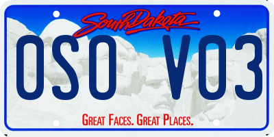 SD license plate 0SOV03