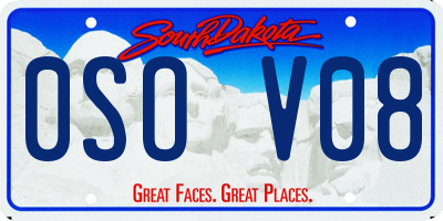SD license plate 0SOV08