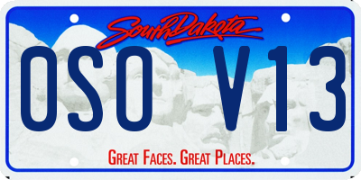 SD license plate 0SOV13