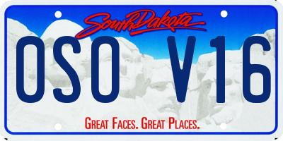 SD license plate 0SOV16