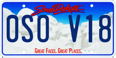 SD license plate 0SOV18