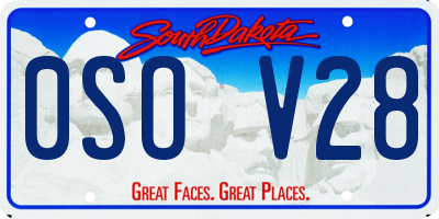 SD license plate 0SOV28