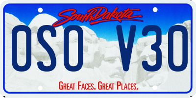 SD license plate 0SOV30