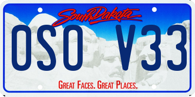 SD license plate 0SOV33