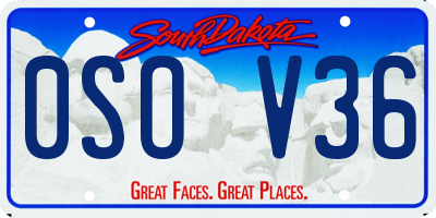 SD license plate 0SOV36