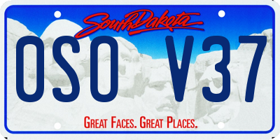 SD license plate 0SOV37