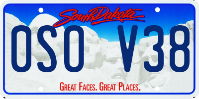 SD license plate 0SOV38