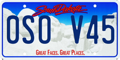 SD license plate 0SOV45