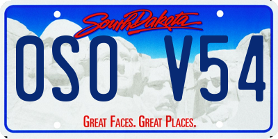 SD license plate 0SOV54