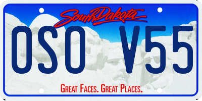 SD license plate 0SOV55