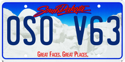 SD license plate 0SOV63