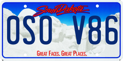 SD license plate 0SOV86