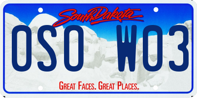 SD license plate 0SOW03
