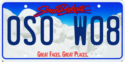 SD license plate 0SOW08