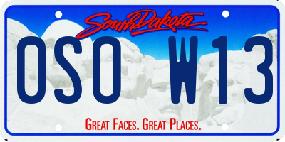 SD license plate 0SOW13