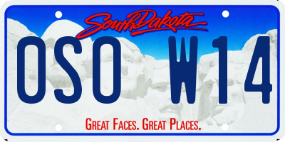 SD license plate 0SOW14