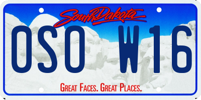 SD license plate 0SOW16