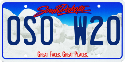 SD license plate 0SOW20