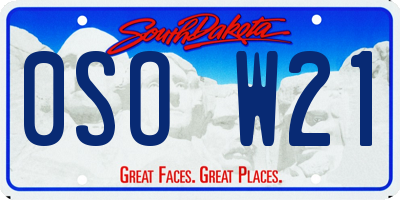SD license plate 0SOW21