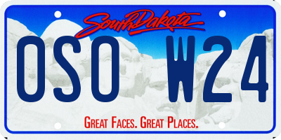 SD license plate 0SOW24