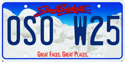 SD license plate 0SOW25