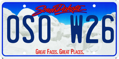SD license plate 0SOW26
