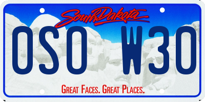 SD license plate 0SOW30