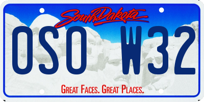 SD license plate 0SOW32