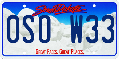 SD license plate 0SOW33