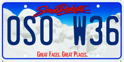 SD license plate 0SOW36