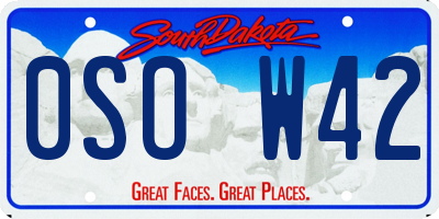 SD license plate 0SOW42