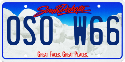 SD license plate 0SOW66