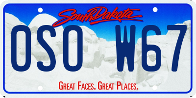 SD license plate 0SOW67