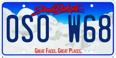 SD license plate 0SOW68