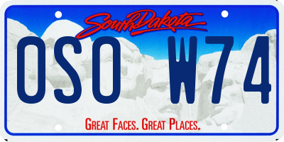 SD license plate 0SOW74