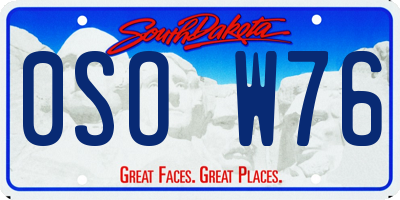 SD license plate 0SOW76