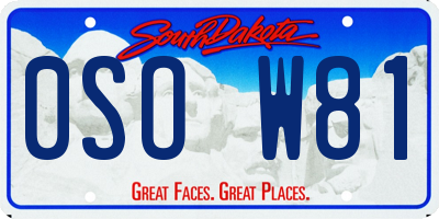 SD license plate 0SOW81